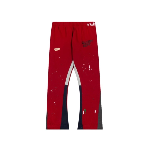Gallery Dept Red Paint Splatter Flare Sweatpants OKZY2026171