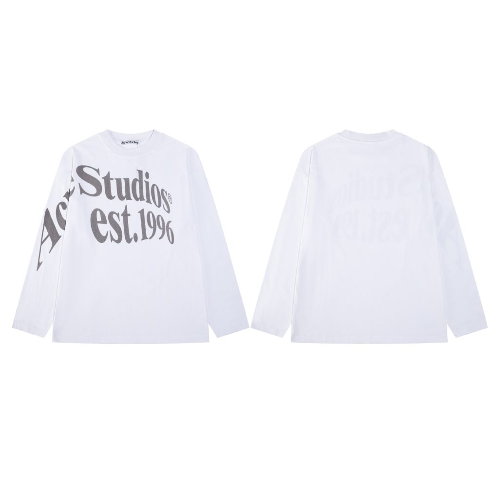 Acne Studios Est.1996 Sleeve Print Long Sleeve Tee White/Light Blue OKZY20261720
