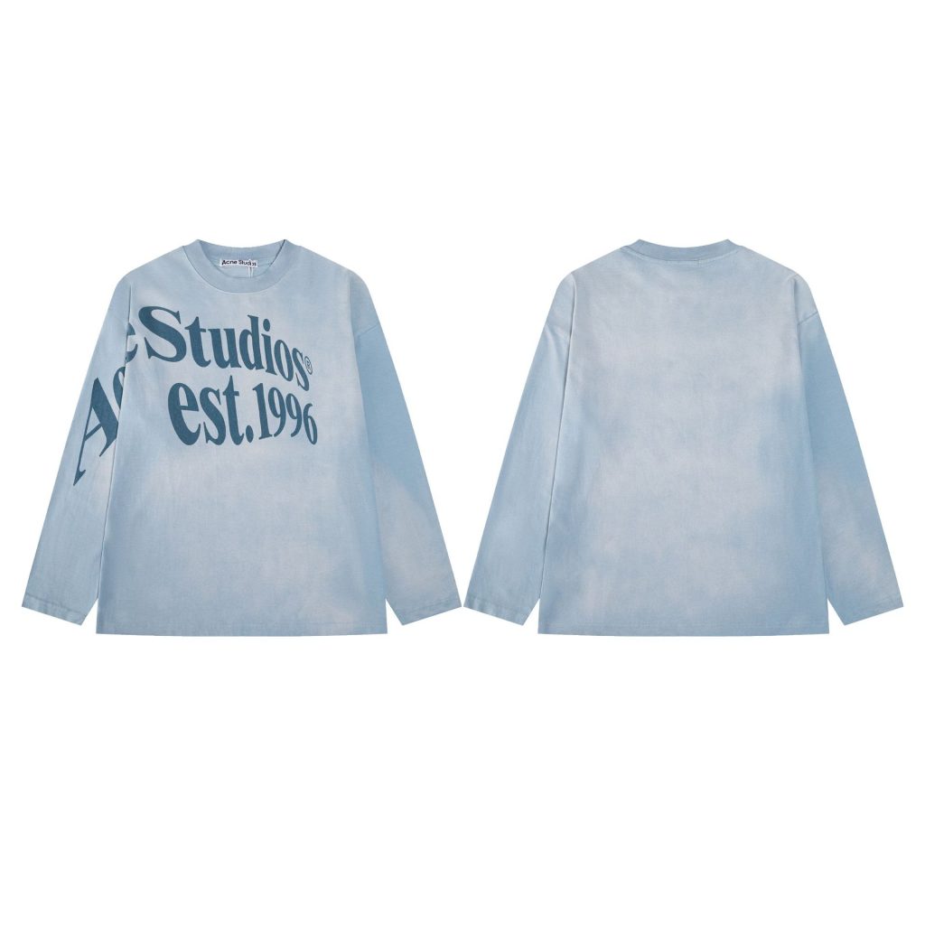 Acne Studios Est.1996 Sleeve Print Long Sleeve Tee White/Light Blue OKZY20261720