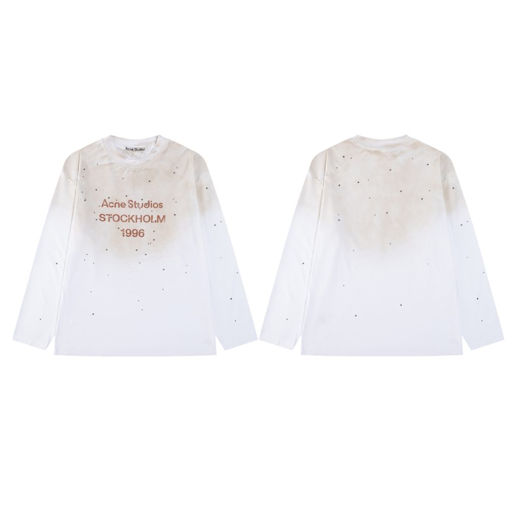 Acne Studios Stockholm 1996 Splatter Gradient Long Sleeve Tee Off White OKZY20261724
