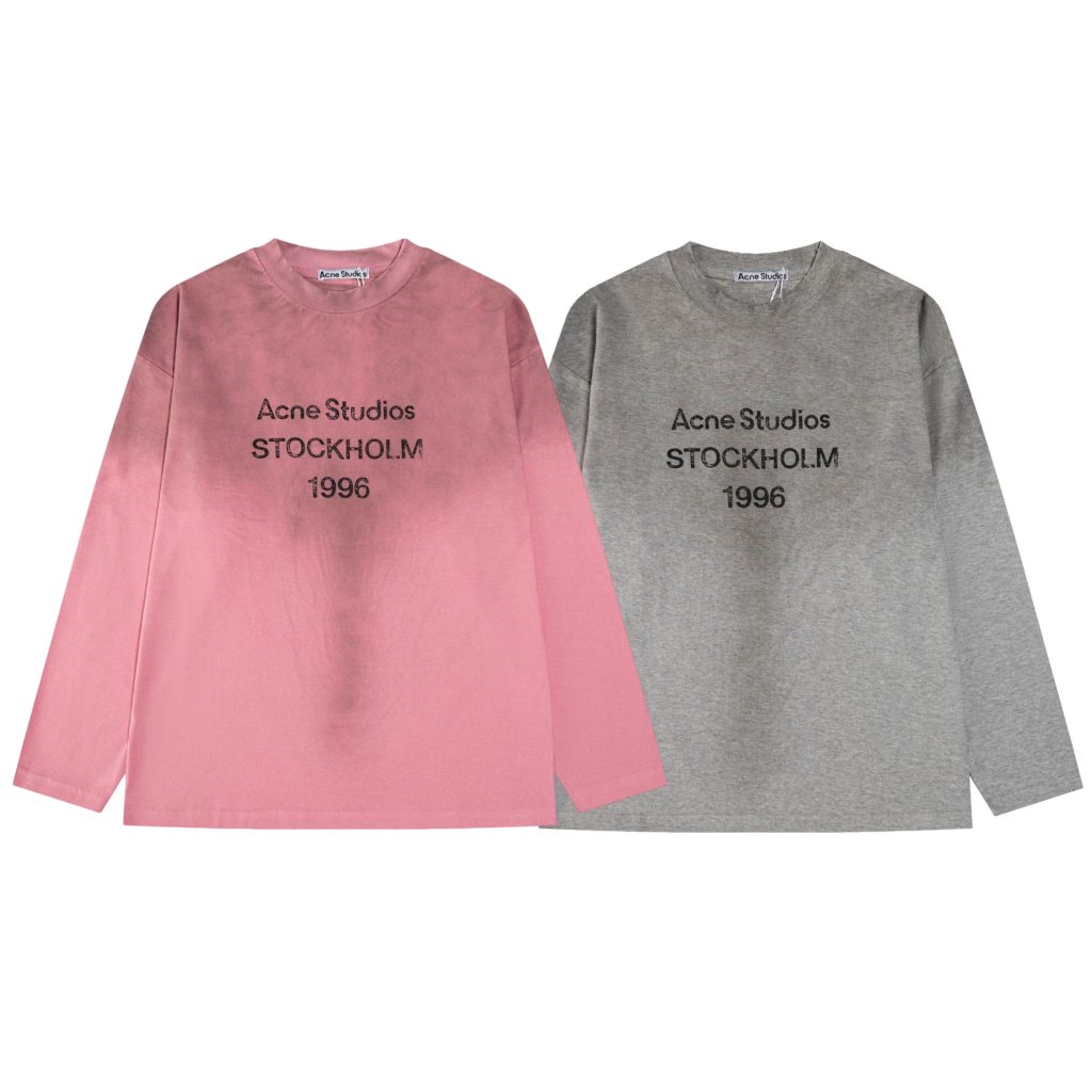 Acne Studios Stockholm 1996 Gradient Long Sleeve Tee Pink/Grey OKZY20261726