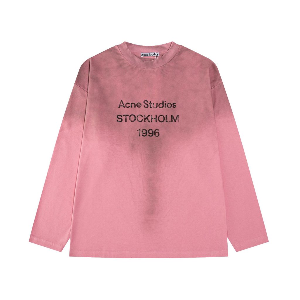 Acne Studios Stockholm 1996 Gradient Long Sleeve Tee Pink/Grey OKZY20261726