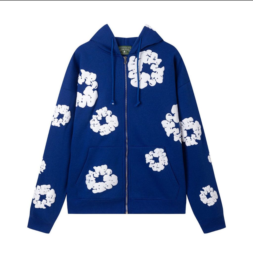 Denim Tears Cotton Wreath Full Zip Hoodie Black/Red/Blue/Green OKZY20261736