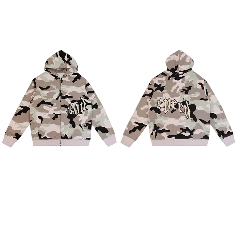 Godspeed God Speed Full Zip Hoodie Grey Camo OKZY20261740
