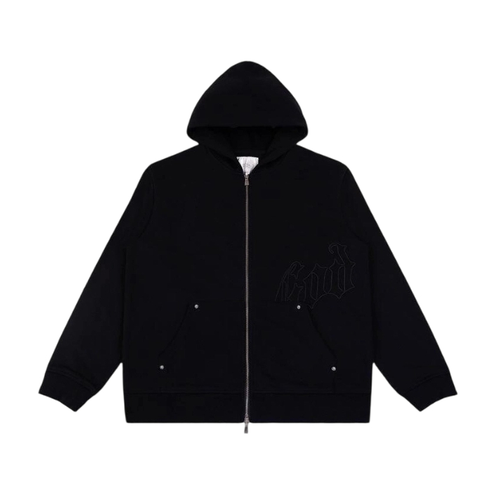 Godspeed God Speed Full Zip Hoodie Black Subtle Print OKZY20261743