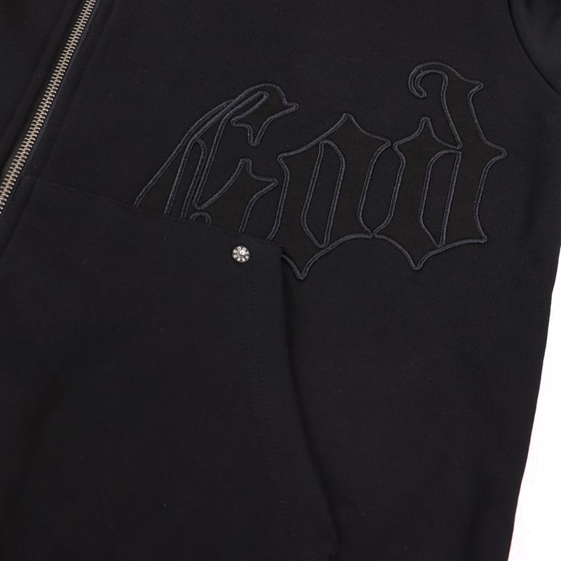 Godspeed God Speed Full Zip Hoodie Black Subtle Print OKZY20261743