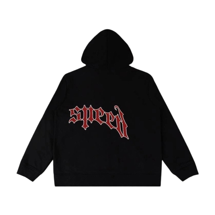 Godspeed God Speed Full Zip Hoodie Black Red Logo OKZY20261745