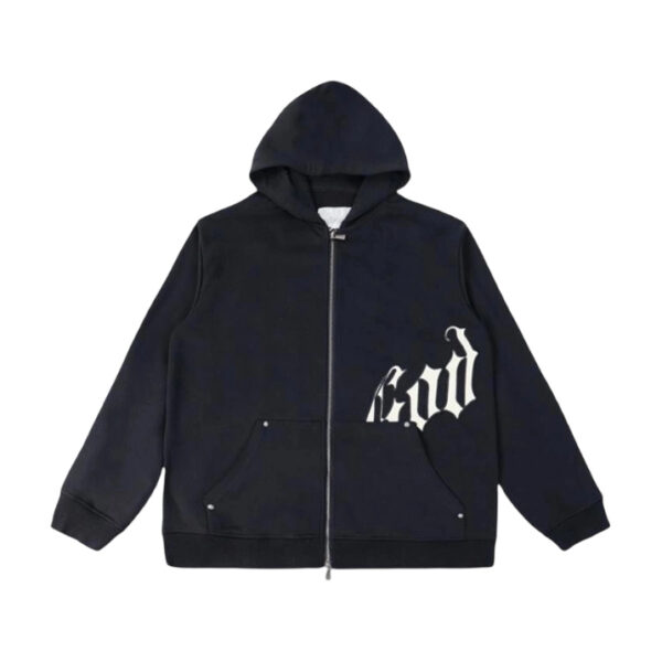 Godspeed God Speed Full Zip Hoodie Black White Gothic Logo OKZY20261749