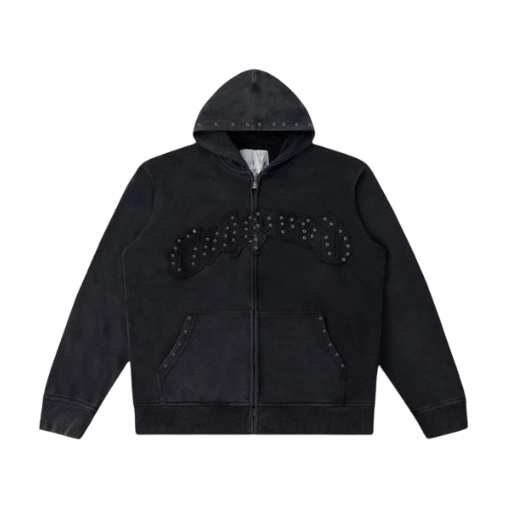 Godspeed God Speed Full Zip Hoodie Black Studded Logo OKZY20261753