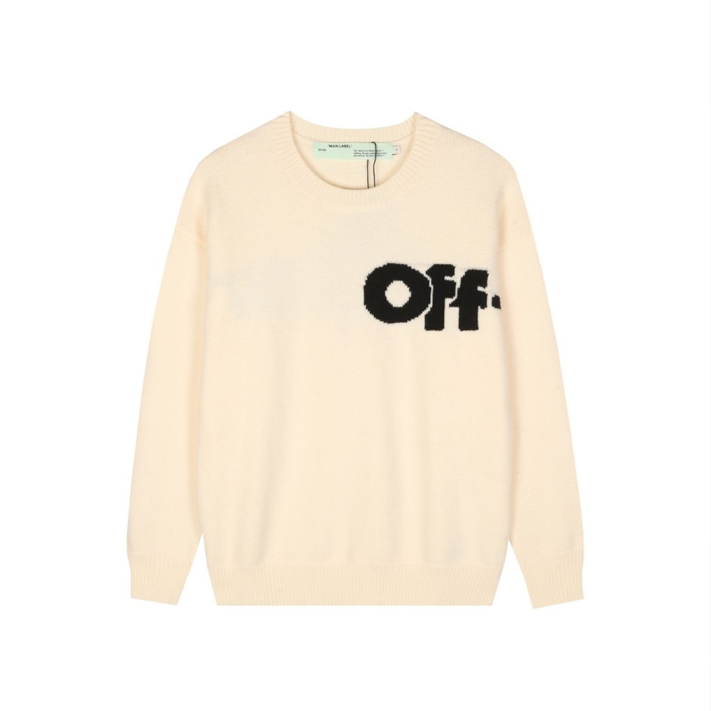 Off White Front Off Logo Sweater Cream ( Sweater) OKZY20261756
