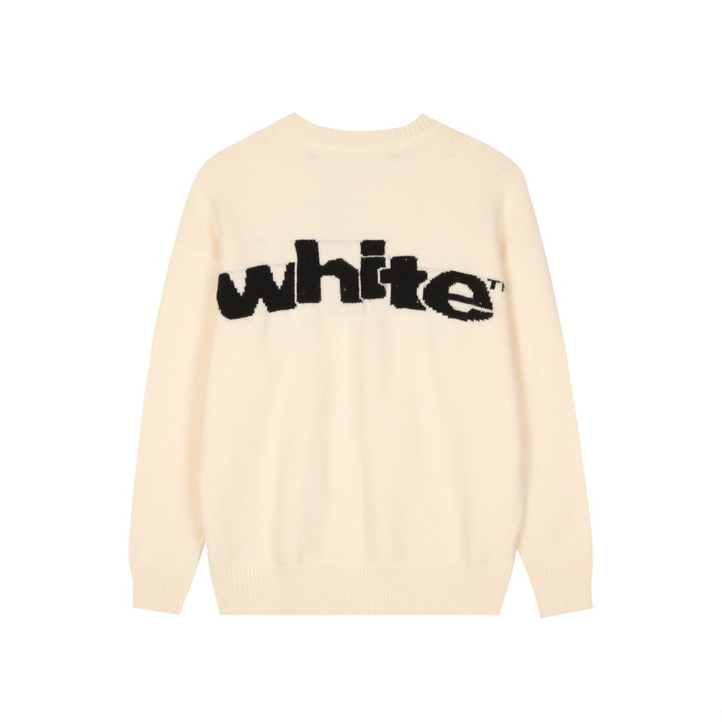 Off White Front Off Logo Sweater Cream ( Sweater) OKZY20261756