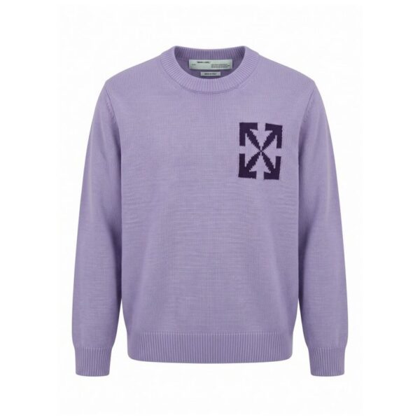 Off White Chest Arrow Knit Sweater Lavender ( Sweater) OKZY20261757