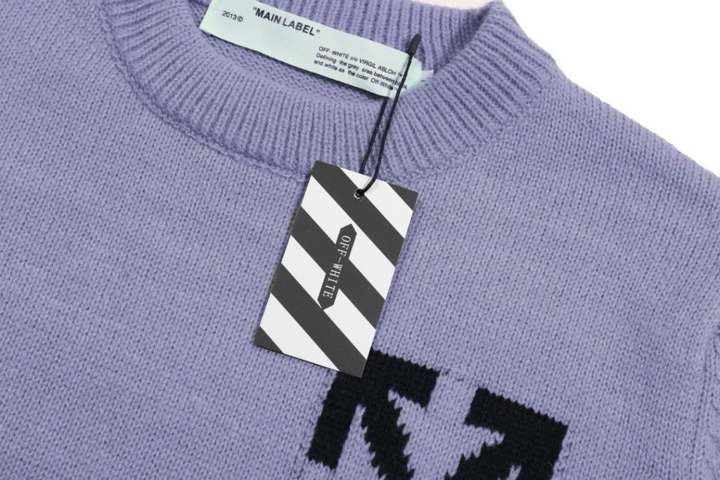 Off White Chest Arrow Knit Sweater Lavender ( Sweater) OKZY20261757
