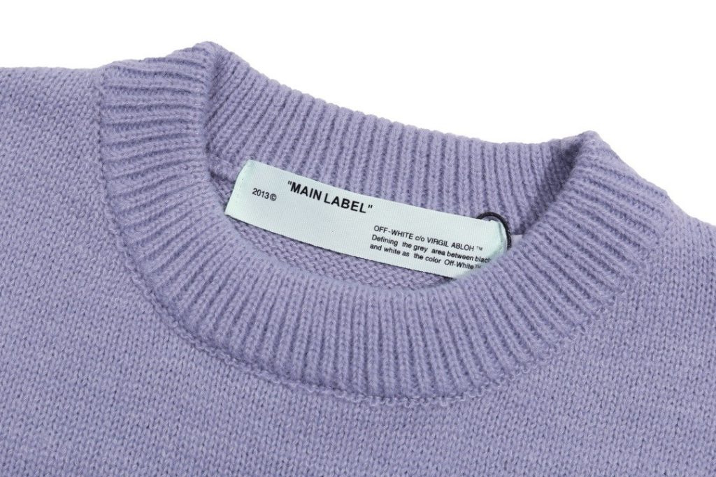 Off White Chest Arrow Knit Sweater Lavender ( Sweater) OKZY20261757