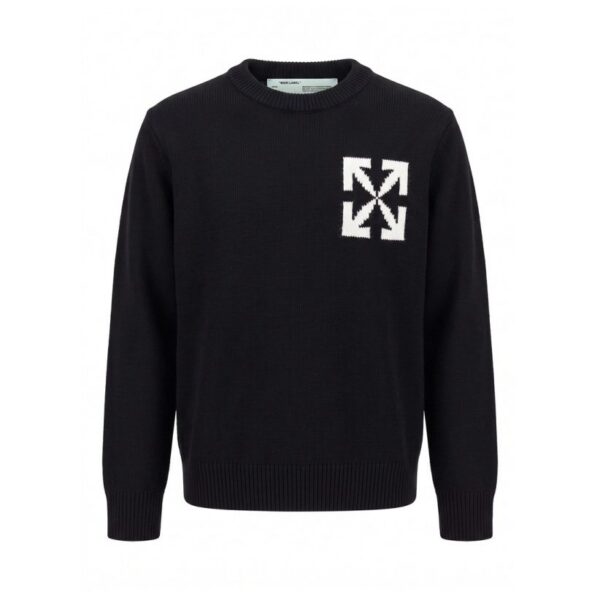 Off White Chest Arrow Knit Sweater Black ( Sweater) OKZY20261758