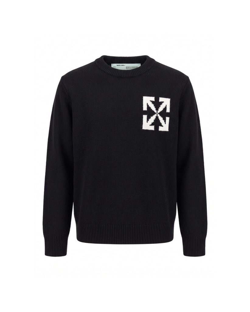 Off White Chest Arrow Knit Sweater Black ( Sweater) OKZY20261758