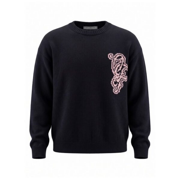 Off White Chest Graffiti Logo Knit Sweater Black ( Sweater) OKZY20261760