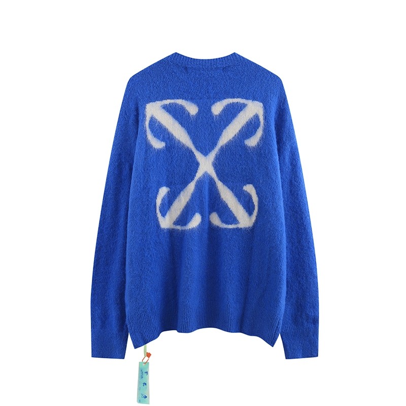 Off White Back Arrow Mohair Sweater Blue (Sweater) OKZY20261761
