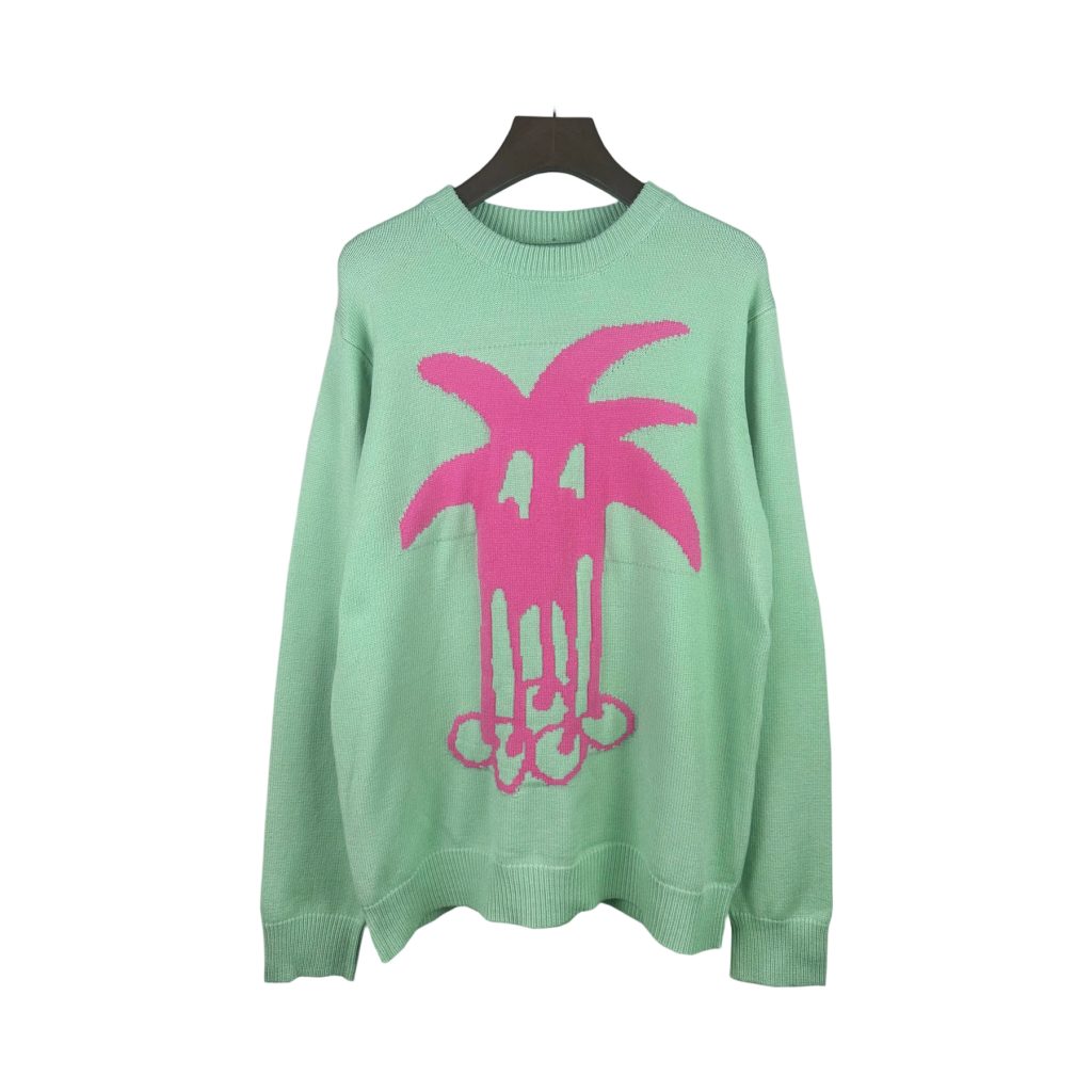 Palm Angels Dripping Palm Tree Knit Sweater Green ( Sweater) OKZY20261765