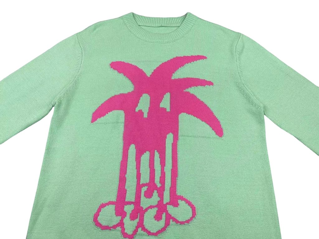 Palm Angels Dripping Palm Tree Knit Sweater Green ( Sweater) OKZY20261765