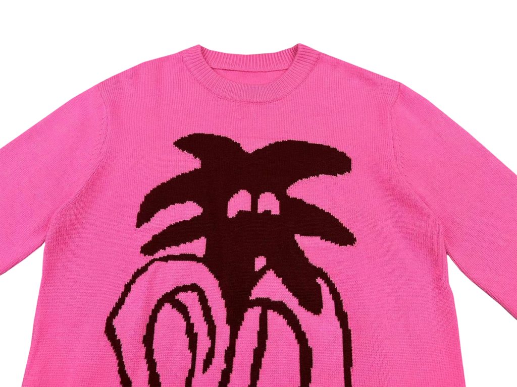 Palm Angels Abstract Palm Tree Knit Sweater Pink ( Sweater) OKZY20261766