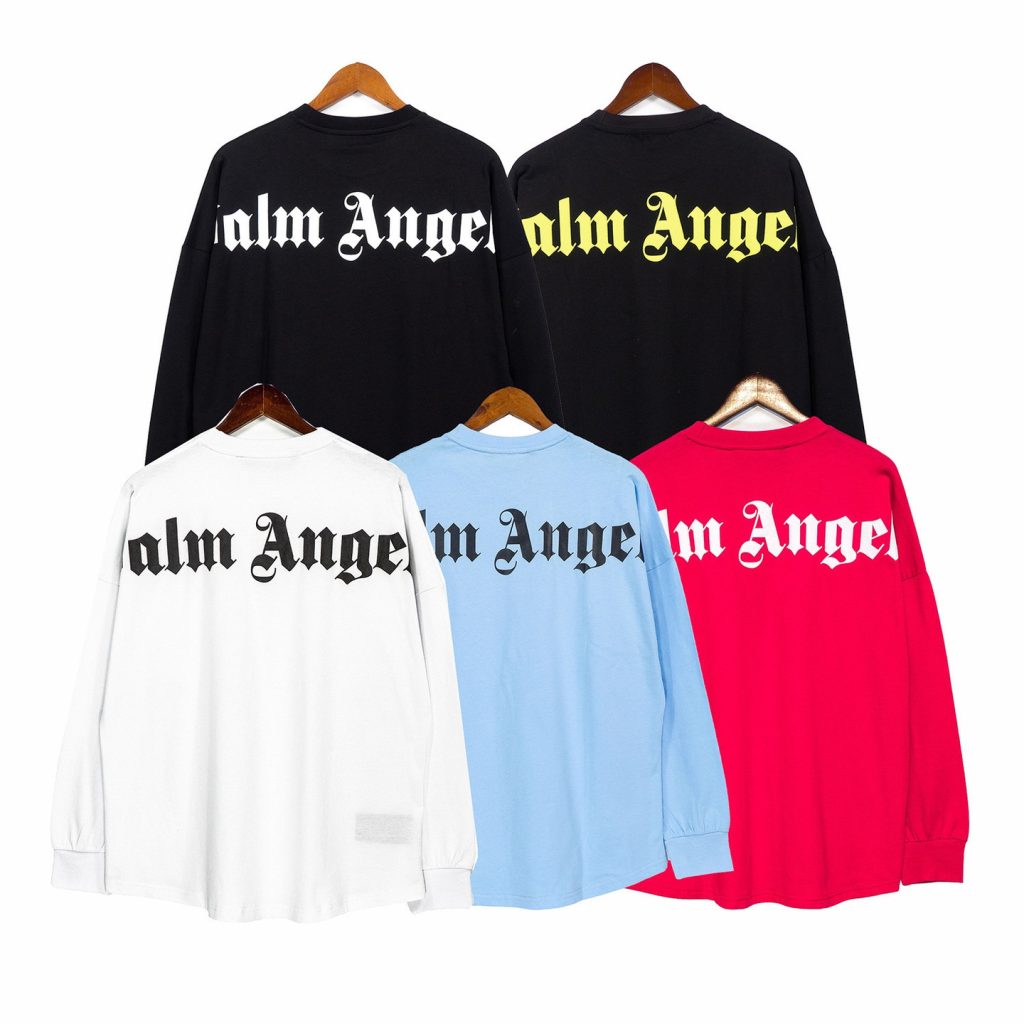 Palm Angels Back Gothic Logo Crewneck Sweatshirt Black/White/Light Blue/Red OKZY20261769