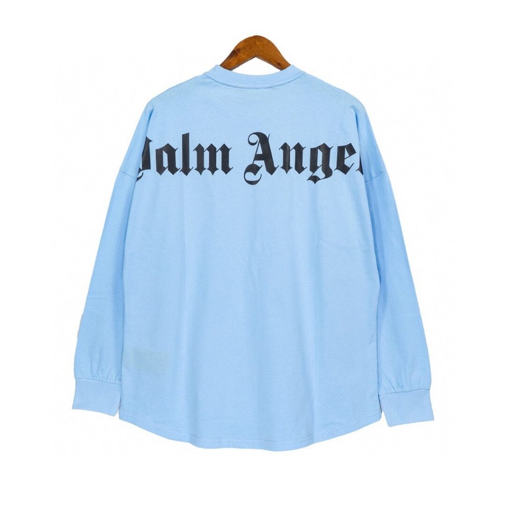 Palm Angels Back Gothic Logo Crewneck Sweatshirt Black/White/Light Blue/Red OKZY20261769