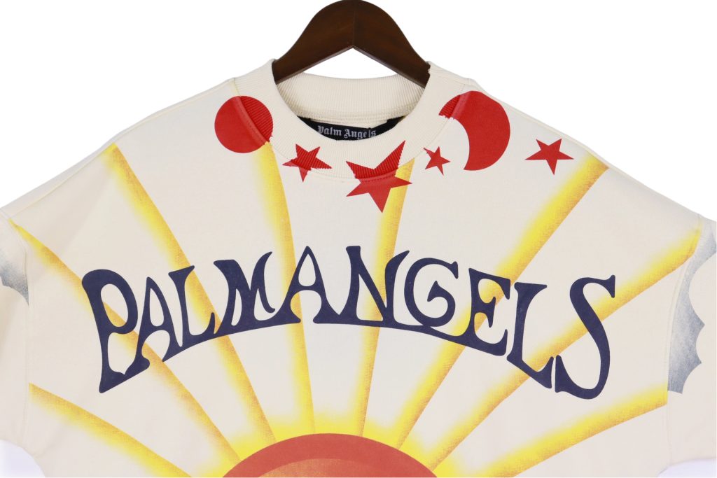 Palm Angels Sun Cloud Print Crewneck Sweatshirt Cream OKZY20261773