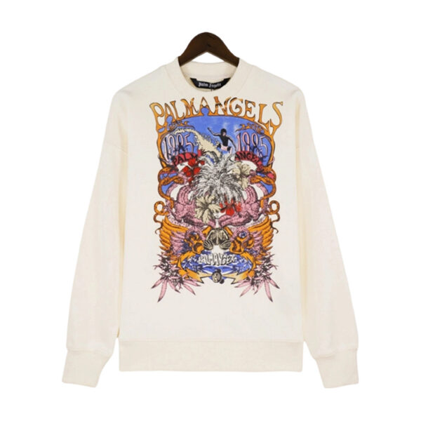 Palm Angels Vintage Poster Crewneck Sweatshirt Cream OKZY20261775