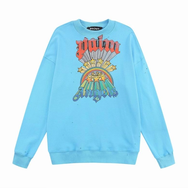 Palm Angels Rainbow Star Print Crewneck Sweatshirt Light Blue/Black OKZY20261776