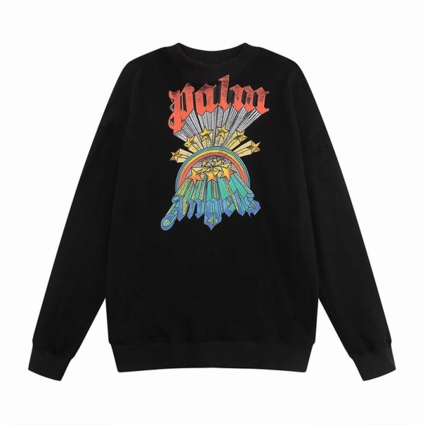 Palm Angels Rainbow Star Print Crewneck Sweatshirt Light Blue/Black OKZY20261776