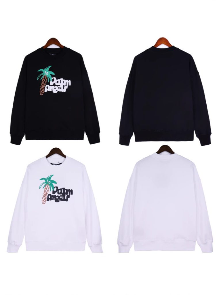 Palm Angels Cartoon Palm Tree Crewneck Sweatshirt Black/White OKZY20261778