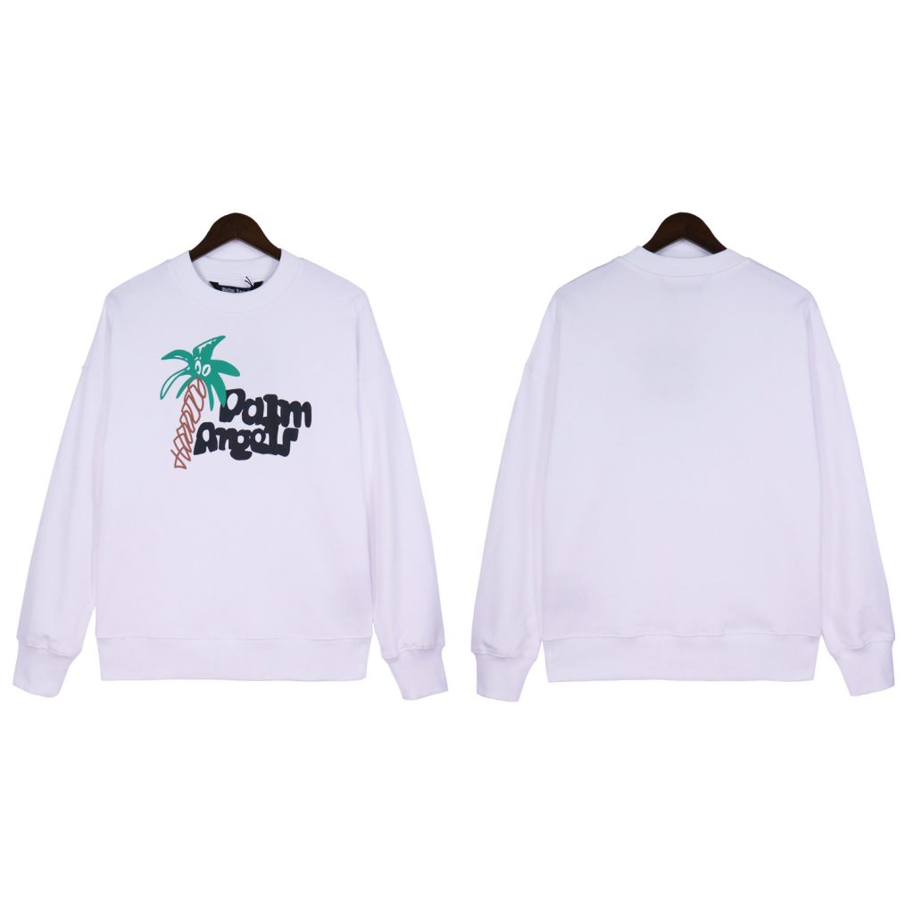 Palm Angels Cartoon Palm Tree Crewneck Sweatshirt Black/White OKZY20261778