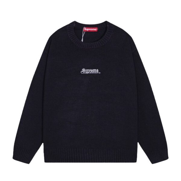 Supreme Small Gothic Embroidered Logo Knit Sweater Black ( Sweater) OKZY20261785
