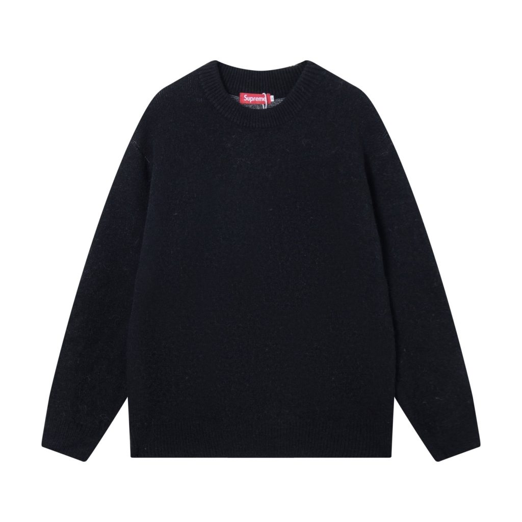 Supreme Cross Text Back Print Knit Sweater Black ( Sweater) OKZY20261786