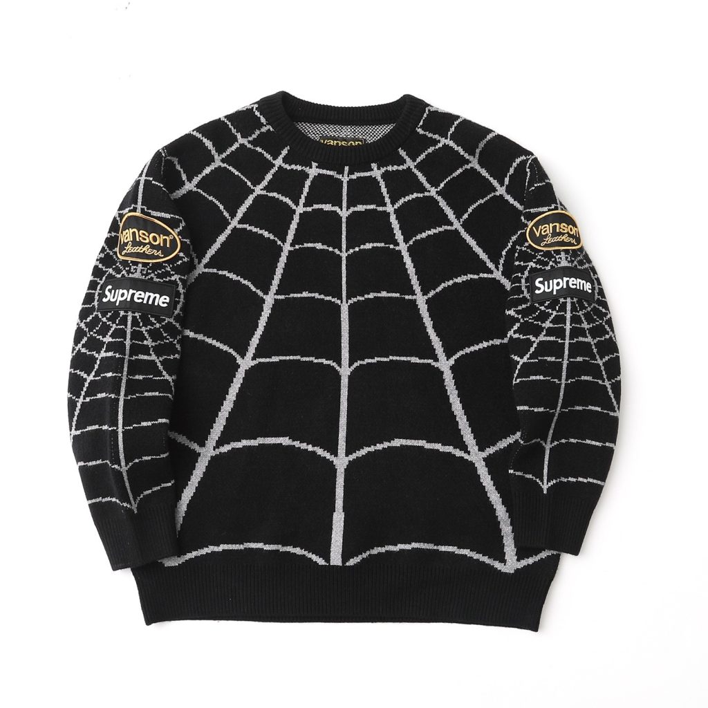 Supreme Vanson Spider Web Knit Sweater Black/Red ( Sweater) OKZY20261790