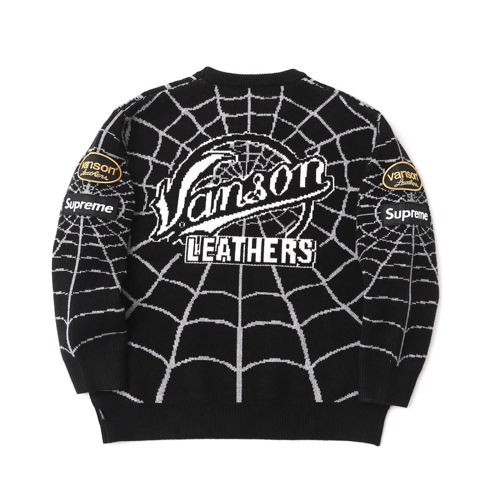 Supreme Vanson Spider Web Knit Sweater Black/Red ( Sweater) OKZY20261790