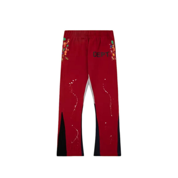 Gallery Dept Red Splash Paint Flare Pants OKZY2026194