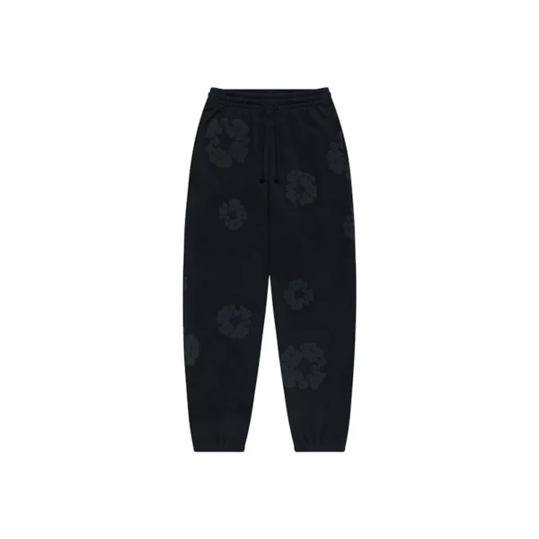 Denim Tears Black All Over Wreath Print Sweatpants OKZY2026198