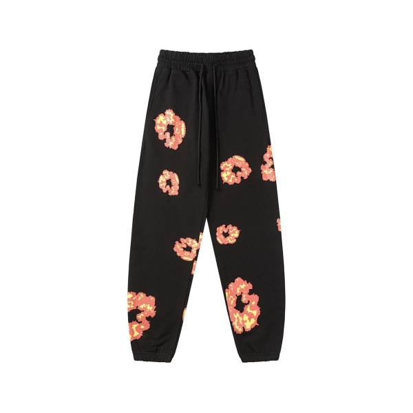 Denim Tears Black Orange Cotton Wreath Sweatpants OKZY2026202