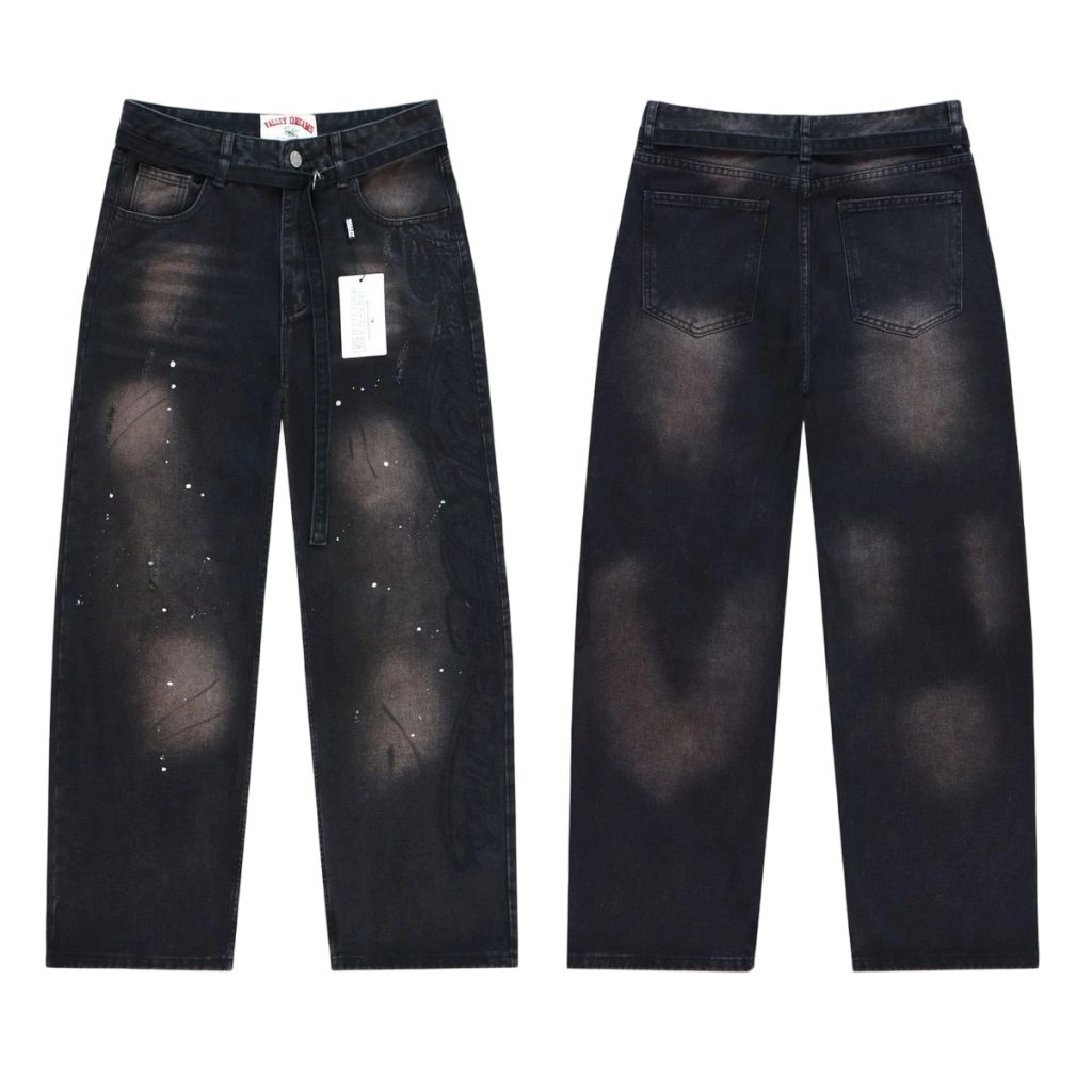 Valley Black Splash Ink Wide Jeans OKZY2026222