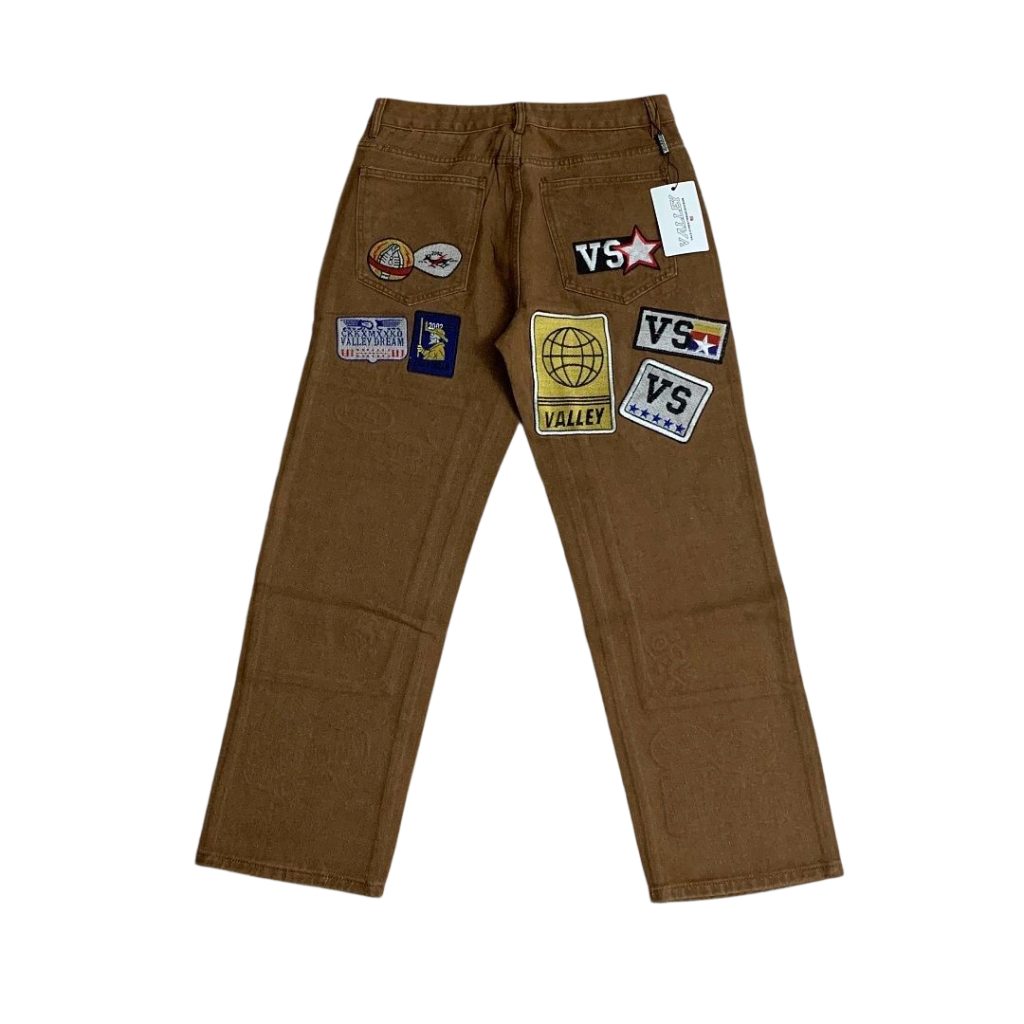 Valley Brown Multi Patch Rhinestone Jeans OKZY2026224