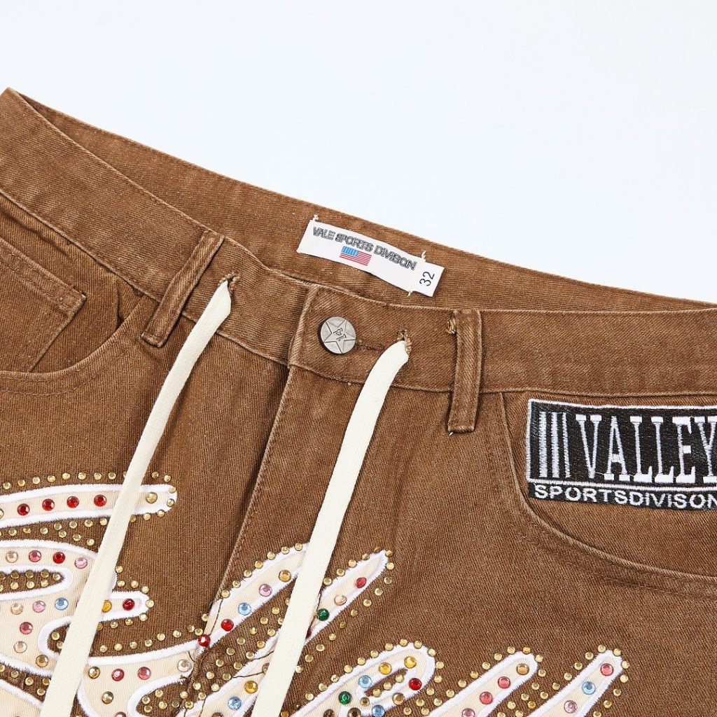 Valley Brown Multi Patch Rhinestone Jeans OKZY2026224