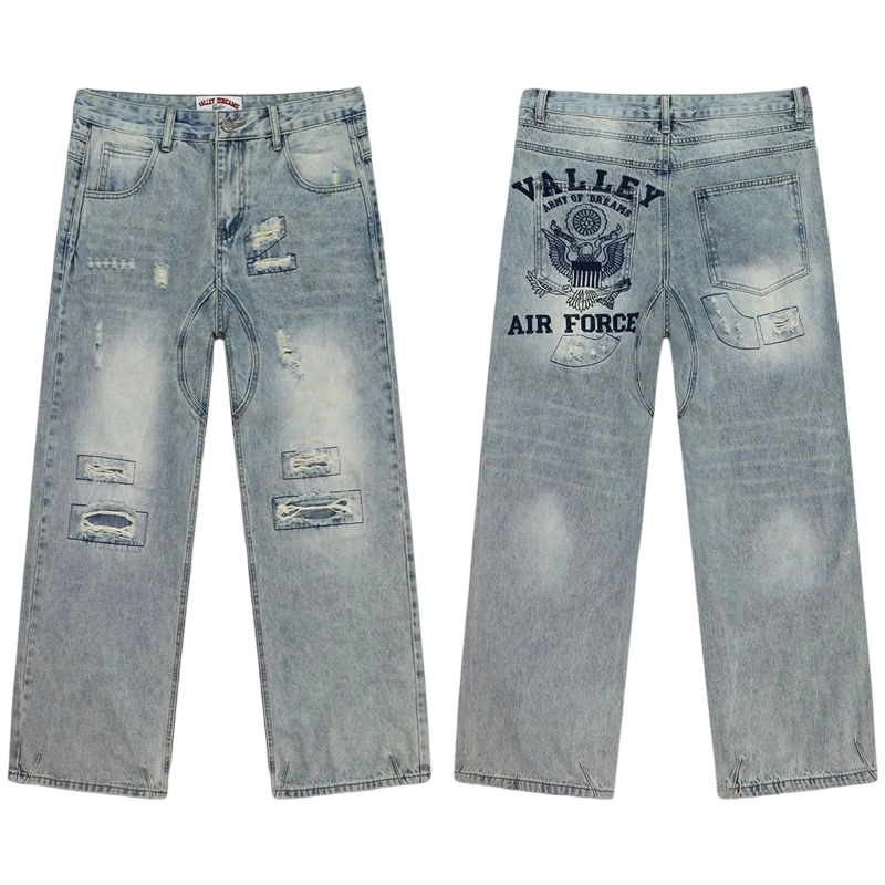 Valley Light Blue Eagle Ripped Jeans OKZY2026230