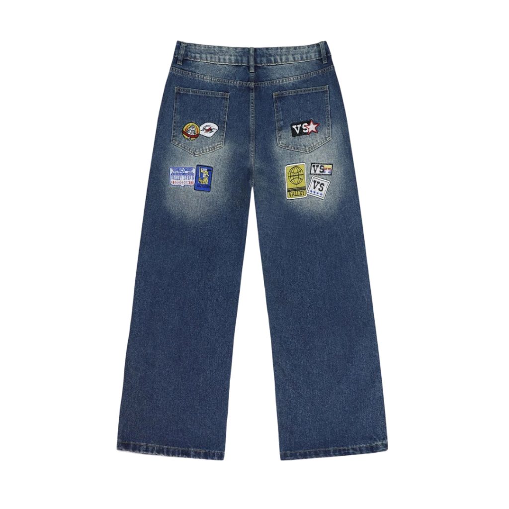 Valley Blue Rhinestone Patch Jeans OKZY2026233
