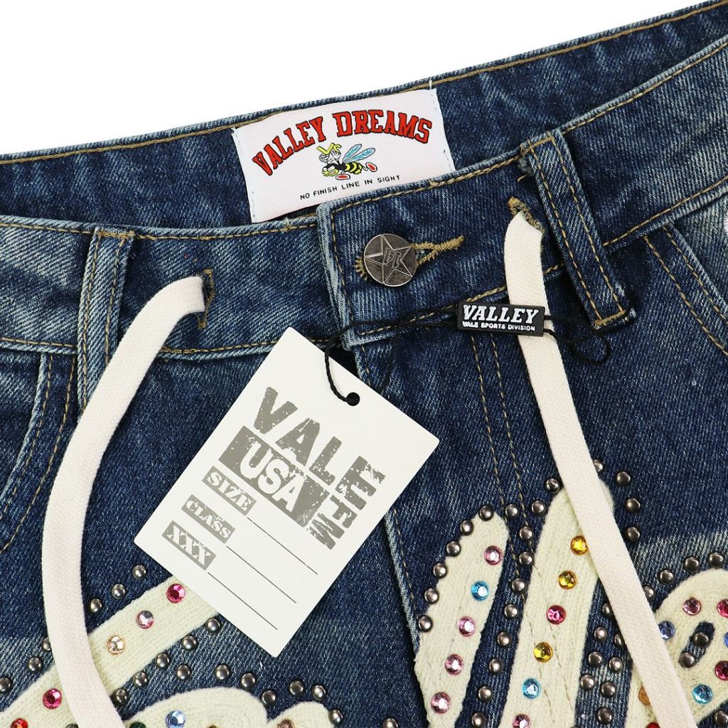 Valley Blue Rhinestone Patch Jeans OKZY2026233