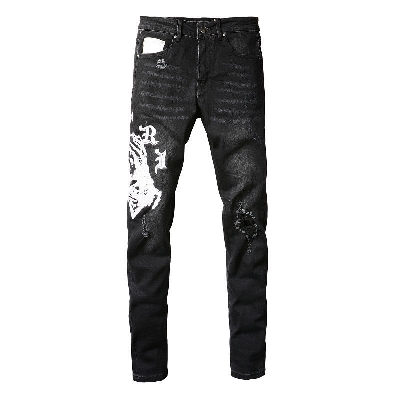 Amiri Gothic Print Ripped Jeans OKZY202623
