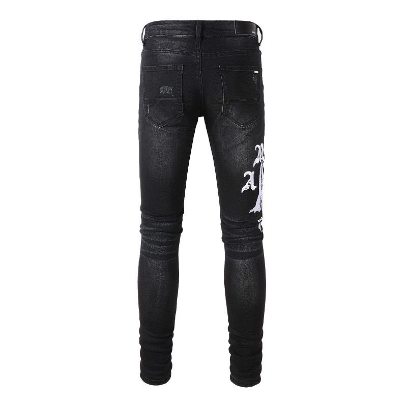 Amiri Gothic Print Ripped Jeans OKZY202623