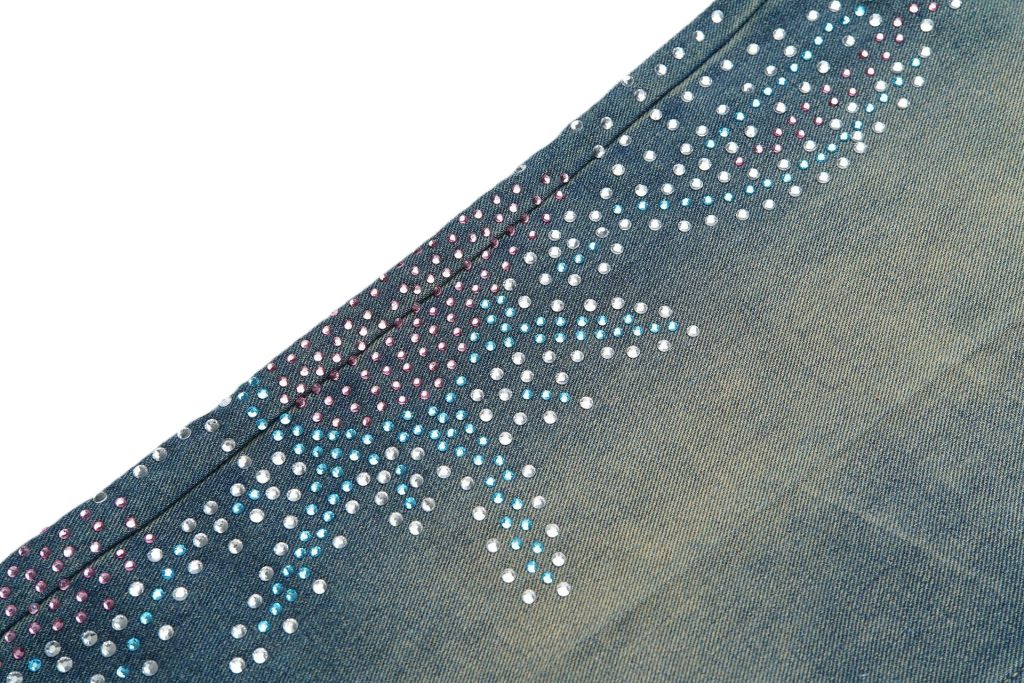 Valley Blue Side Rhinestone Jeans OKZY2026252