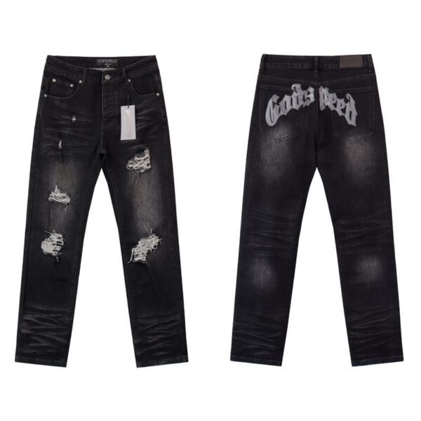 Godspeed Black Ripped Logo Jeans OKZY2026262
